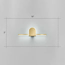 Minimalist gold finish led vanity light for bathroom walls