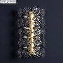 DecorBites™ Minimalist Gold Floral Sconce Light with Crystal Shade - Wall Mount Lighting for Bedroom