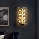 DecorBites™ Minimalist Gold Floral Sconce Light with Crystal Shade - Wall Mount Lighting for Bedroom