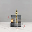 Minimalist gold geometric stair crystal ornament living room decor