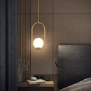 Minimalist gold glass ball led chandelier dining room pendant light
