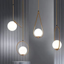 Minimalist gold glass ball led chandelier dining room pendant light