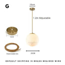 Minimalist gold glass ball led chandelier dining room pendant light