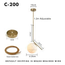 Minimalist gold glass ball led chandelier dining room pendant light