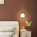 Minimalist gold glass ball led chandelier dining room pendant light