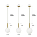 Minimalist gold glass ball led pendant chandelier for kitchen island