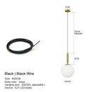 Minimalist gold glass ball led pendant chandelier for kitchen island
