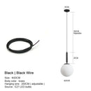 Minimalist gold glass ball led pendant chandelier for kitchen island