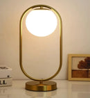 Minimalist gold glass ball led table lamp for bedroom decor