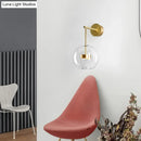 Minimalist gold glass globe wall hanging light bedroom sconce