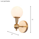 Minimalist gold hand blown glass wall sconce bedroom light