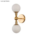 Minimalist gold hand blown glass wall sconce bedroom light