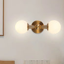 Minimalist gold hand blown glass wall sconce bedroom light