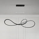 Minimalist gold infinity led strip island light dining room