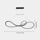 Minimalist gold infinity led strip island light dining room