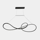 Minimalist gold infinity led strip island light dining room