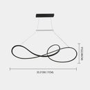 Minimalist gold infinity led strip island light dining room