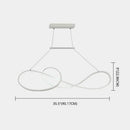 Minimalist gold infinity led strip island light dining room