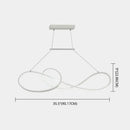 Minimalist gold infinity led strip island light dining room