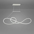 Minimalist gold infinity led strip island light dining room