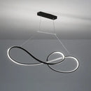 Minimalist gold infinity led strip island light dining room