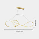 Minimalist gold infinity led strip island light dining room