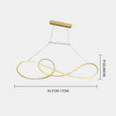 Minimalist gold infinity led strip island light dining room