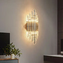 Minimalist gold k9 crystal wall sconce light living room rhombus