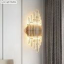 Minimalist gold k9 crystal wall sconce light living room rhombus