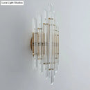 Minimalist gold k9 crystal wall sconce light living room rhombus