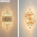 Minimalist gold k9 crystal wall sconce light living room rhombus