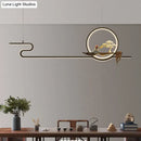 Minimalist gold linear hanging lamp study room bonsai tree design