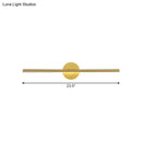 Minimalist gold linear led wall sconce bedroom vanity light