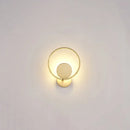 DecorBites™ Golden Metal LED Sconce: Stylish Round Wall Mounted Lamp for Bedrooms