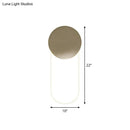 Minimalist gold metal oval wall lamp bedroom led light fixture