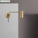 Minimalist gold metal wall lamp bedside spotlight for bedroom