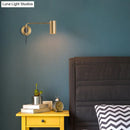 Minimalist gold metal wall lamp bedside spotlight for bedroom