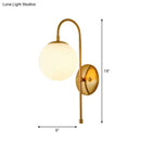 DecorBites™ Gold Mini Globe Wall Sconce Light - Elegant Opaline Glass Fixture for Bedroom