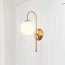 DecorBites™ Gold Mini Globe Wall Sconce Light - Elegant Opaline Glass Fixture for Bedroom