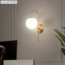 DecorBites™ Gold Mini Globe Wall Sconce Light - Elegant Opaline Glass Fixture for Bedroom