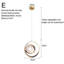 Minimalist gold nordic pendant lights kitchen glass shade decor