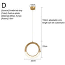 Minimalist gold nordic pendant lights kitchen glass shade decor