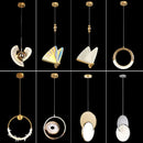 Minimalist gold nordic pendant lights kitchen glass shade decor