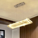 Minimalist gold rectangular led island pendant light dining room