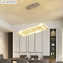 Minimalist gold rectangular led island pendant light dining room