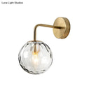 DecorBites™ Minimalist Rippled Glass Sphere Wall Lamp with Gold Sconce Lighting