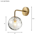 DecorBites™ Minimalist Rippled Glass Sphere Wall Lamp with Gold Sconce Lighting