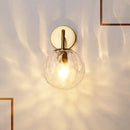 DecorBites™ Minimalist Rippled Glass Sphere Wall Lamp with Gold Sconce Lighting