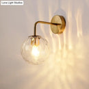 DecorBites™ Minimalist Rippled Glass Sphere Wall Lamp with Gold Sconce Lighting