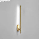 Minimalist gold vertical rod wall lamp living room sconce